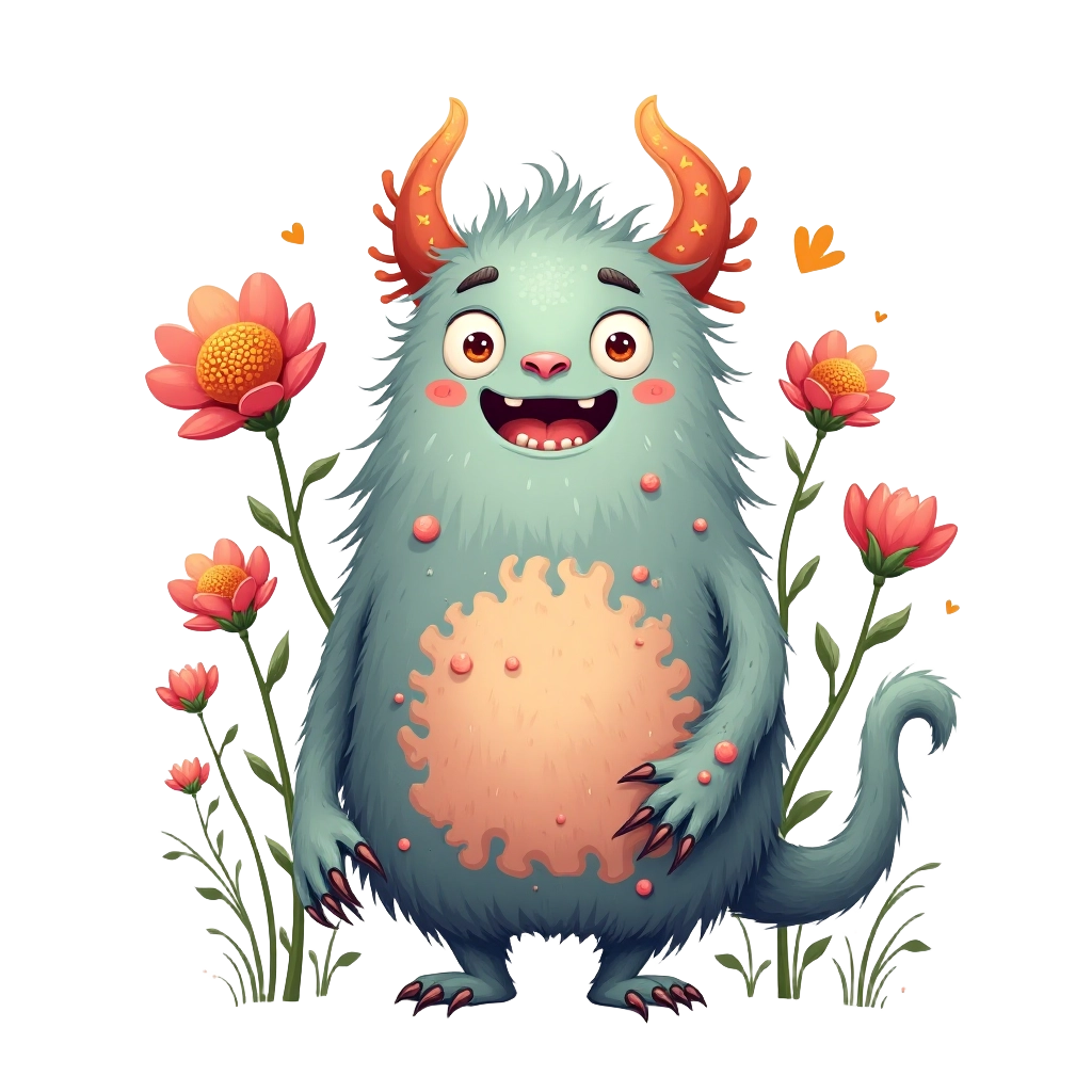 Friendly Monster in the Garden